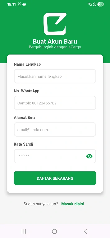 Fitur eCargo: Daftar